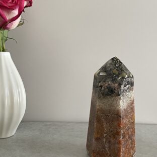 レア ブラジル産モザイク カルセドニー クオーツ タワー