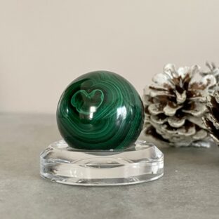 マラカイト スフィア💚ハートの柄入り